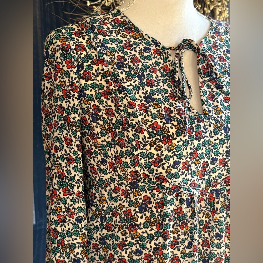 J. Crew Multicolor Floral Long Sleeve Dress - Picture 2 of 11
